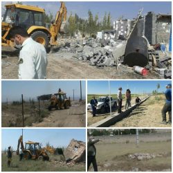قلع و قمع ساخت و سازهای غیر مجاز در اراضی کشاورزی سرعین